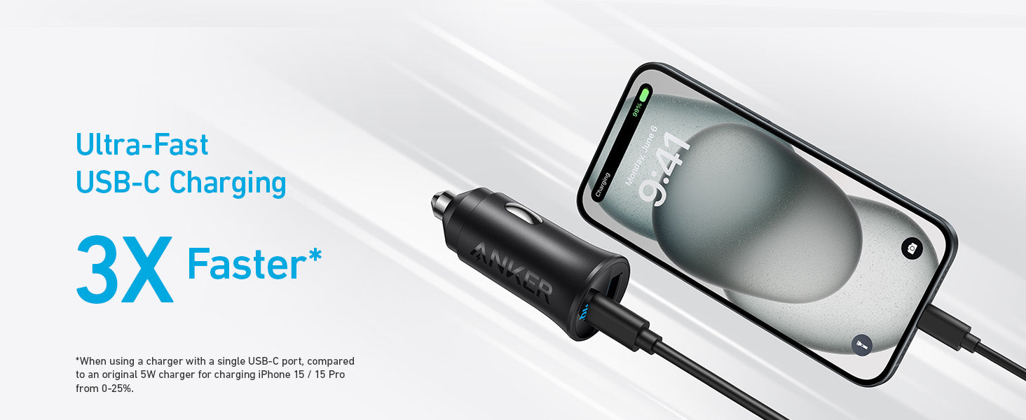 Chargeur de voiture Anker PowerDrive 30 W avec PPS A2741